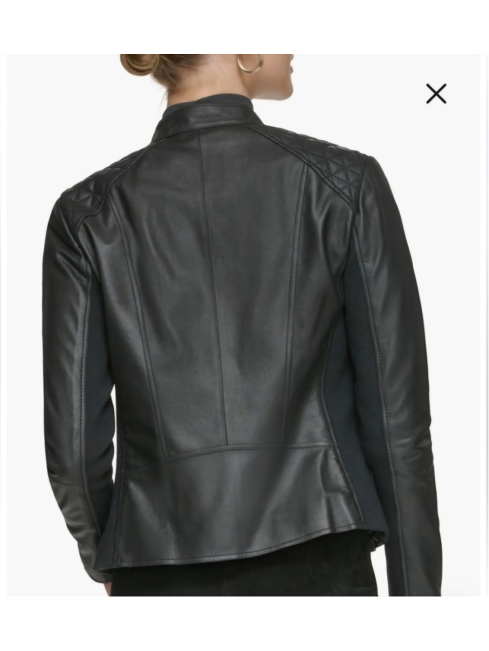 Women's Andrew Marc Leather Jacket Size L Black - Picture 3 of 8